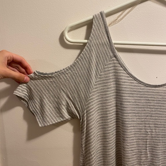 Zenana Outfitters Shoulder Cut-Out Striped Dress - Picture 2 of 6